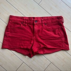 Madewell red denim shorts